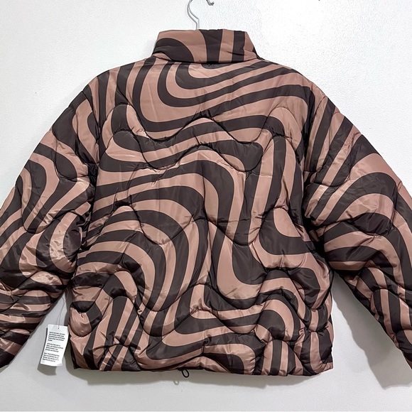NWT ASOS Design Chocolate Swirl Quilted Limited Edition Padded Puffer Jacket - Picture 11 of 16
